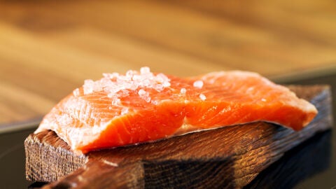 Un trozo de salmón crudo