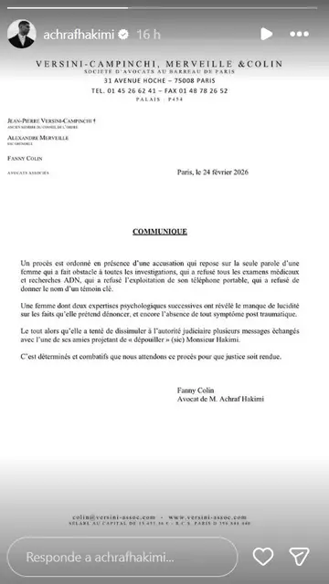 Comunicado de Achraf Hakimi Comunicado de Achraf Hakimi