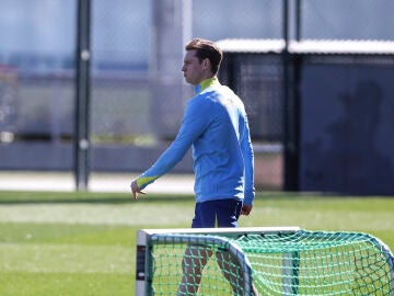 Frenkie de Jong, en un entrenamiento del Barcelona