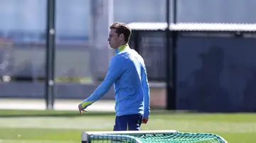 Frenkie de Jong, en un entrenamiento del Barcelona Frenkie de Jong, en un entrenamiento del Barcelona