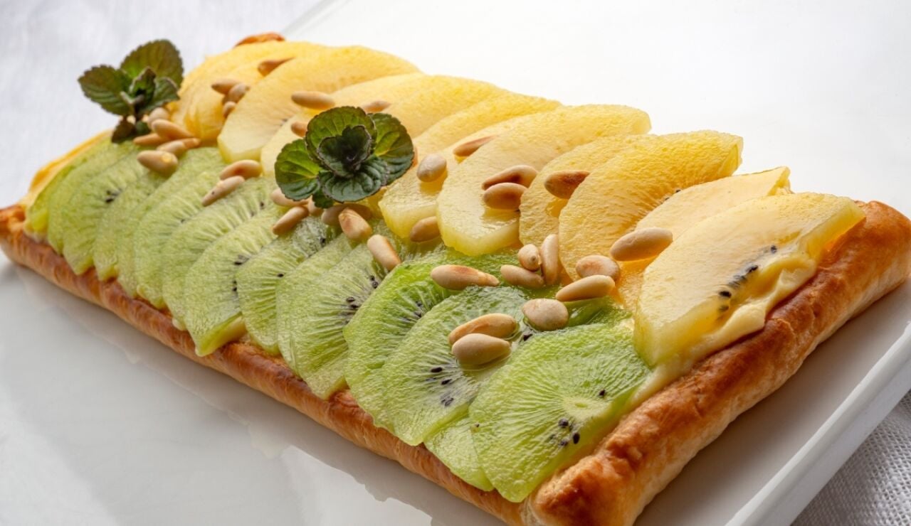 Banda de kiwi con crema, un postre r&aacute;pido y muy result&oacute;n de Argui&ntilde;ano 