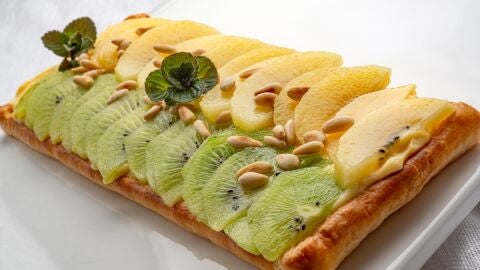 Banda de kiwi con crema, un postre r&aacute;pido y muy result&oacute;n de Argui&ntilde;ano 