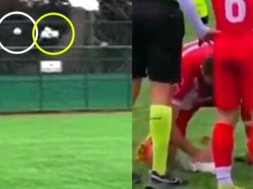 Momento del balonazo a una gaviota en Turqu&iacute;a 