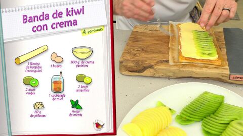 Ingredientes Banda de kiwi con crema