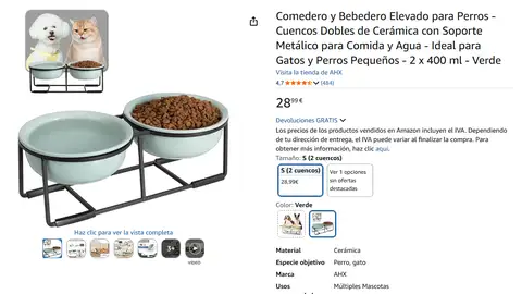 Comedero de 11 cm de alto para mascotas Comedero de 11 cm de alto para mascotas