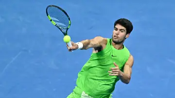 Alcaraz durante la final de Doha Alcaraz durante la final de Doha