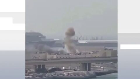Imágenes de un ataque a un hangar de una base naval gala en Abu Dabi