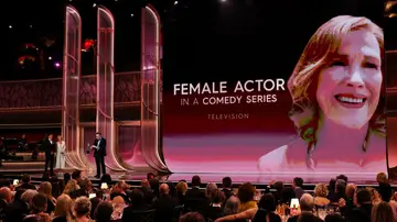 Seth Rogen recoge el Actor Award de Catherine O'Hara Seth Rogen recoge el Actor Award de Catherine O'Hara