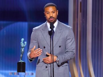 Michael B. Jordan al ganar el SAG Actor Award