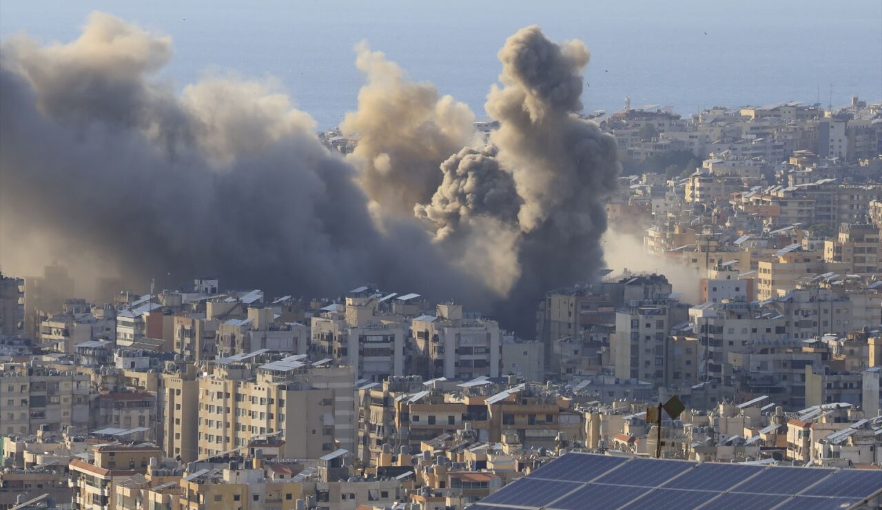 Imagen del ataque israel&iacute; en Beirut, capital de El L&iacute;bano