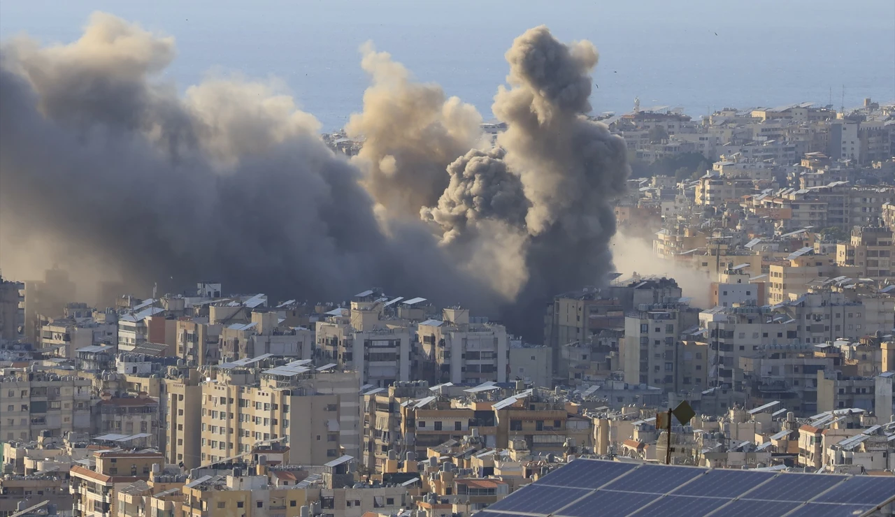 Imagen del ataque israelí en Beirut, capital de El Líbano