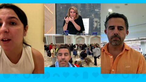 Espa&ntilde;oles atrapados por la guerra.