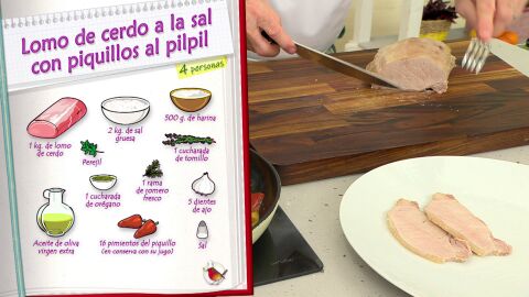 Ingredientes Lomo de cerdo a la sal con piquillos al pilpil