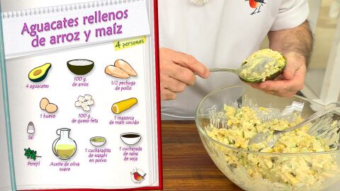 Ingredientes Aguacates rellenos de arroz y maíz