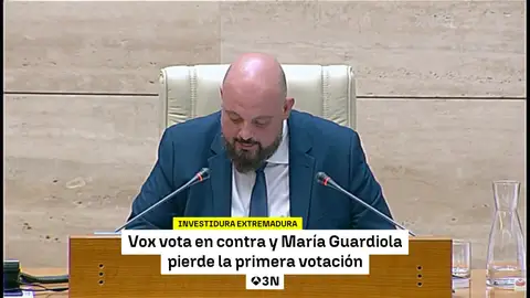 Guardiola pierde la primera votación para ser investida presidenta de Extremadura Guardiola pierde la primera votación para ser investida presidenta de Extremadura