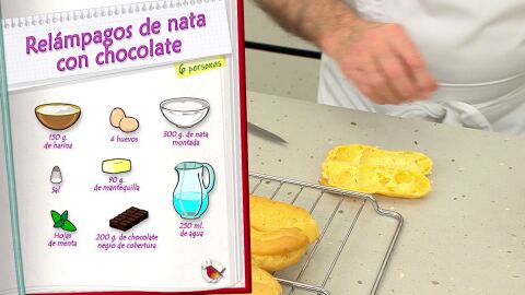 Ingredientes Relámpagos de nata con chocolate