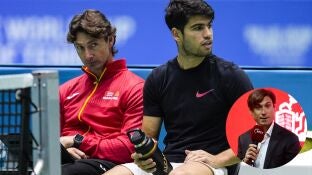 David Ferrer y Carlos Alcaraz, en una imagen de archivo