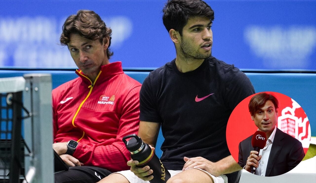David Ferrer y Carlos Alcaraz, en una imagen de archivo