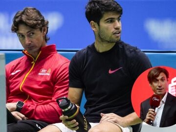 David Ferrer y Carlos Alcaraz, en una imagen de archivo