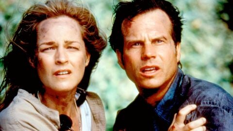 Helen Hunt (Jo Harding) y Bill Paxton (Bill Harding) en Twisters