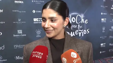 María de Jaime con la prensa María de Jaime con la prensa