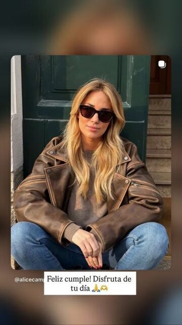 Álvaro Morata felicitando el 31 cumpleaños de Alice Campello