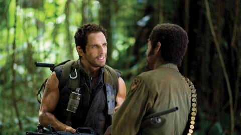 Ben Stiller y Robert Downey Jr. en Tropic Thunder