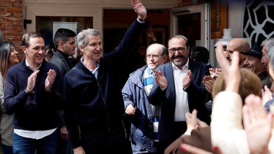 El presidente del Partido Popular, Alberto N&uacute;&ntilde;ez Feij&oacute;o, interviene este mediod&iacute;a en un mitin en Tordesillas 