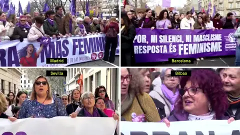Las principales ciudades de España acogen movilizaciones feministas por el 8M Las principales ciudades de España acogen movilizaciones feministas por el 8M