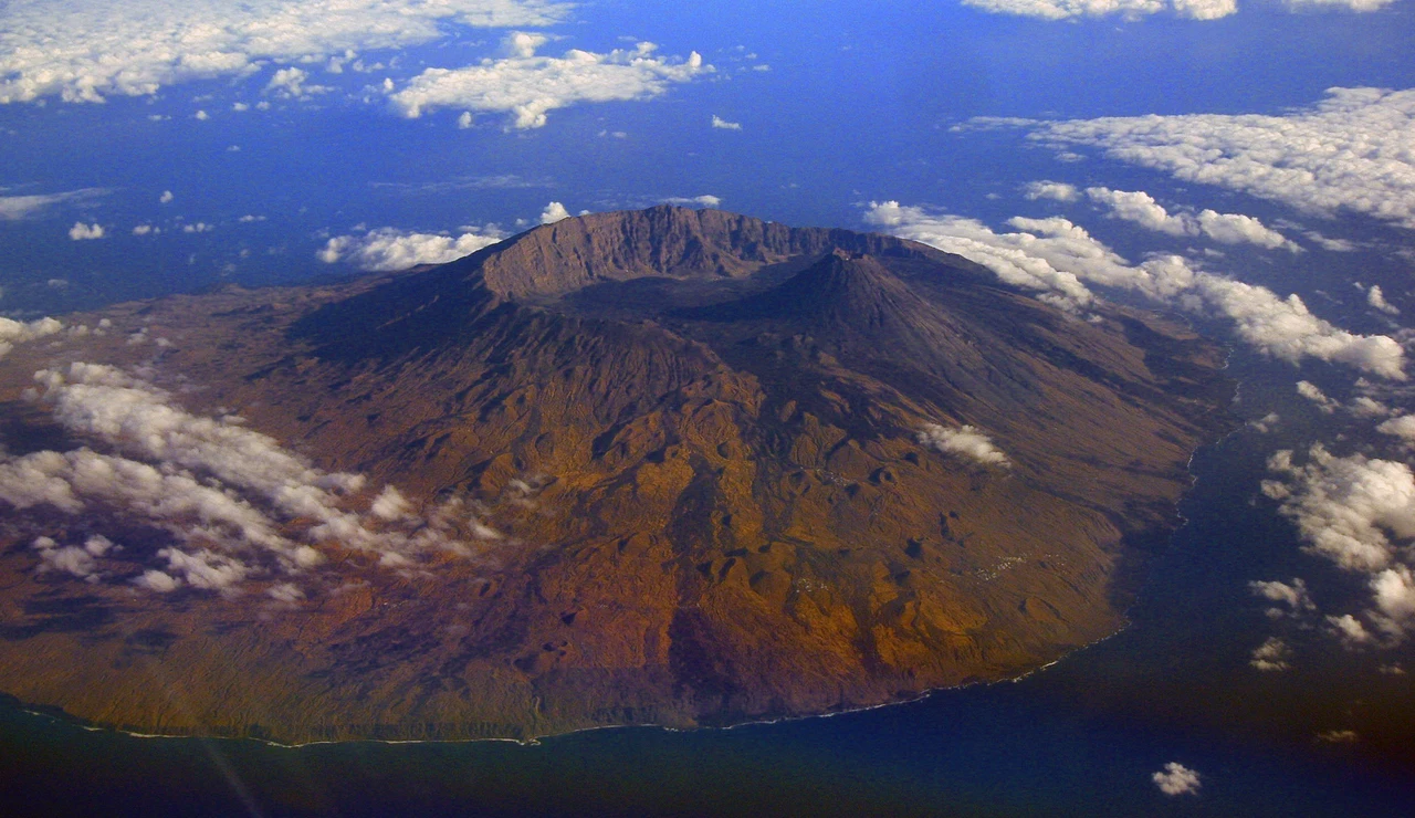 Imagen aérea de la isla de Fogo, en Cabo Verde