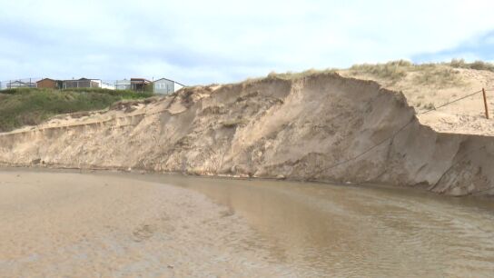 Talud en Loredo tras el temporal