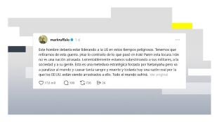 El actor Mark Ruffalo considera que Pedro S&aacute;nchez "deber&iacute;a estar liderando a la UE" tras su 'no' a la guerra