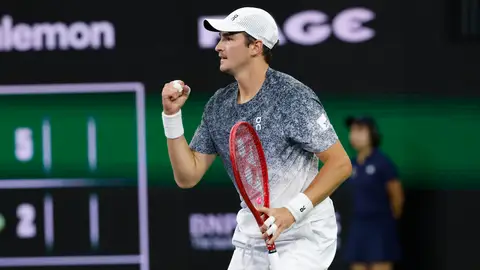 Joao Fonseca celebra un punto ante Tommy Paul Joao Fonseca celebra un punto ante Tommy Paul