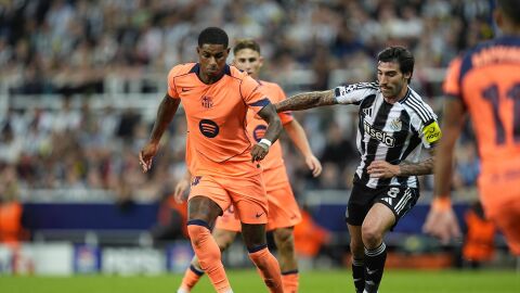 Rashford durante el Newcastle-Bar&ccedil;a de la liguilla de Champions League 2025-2026