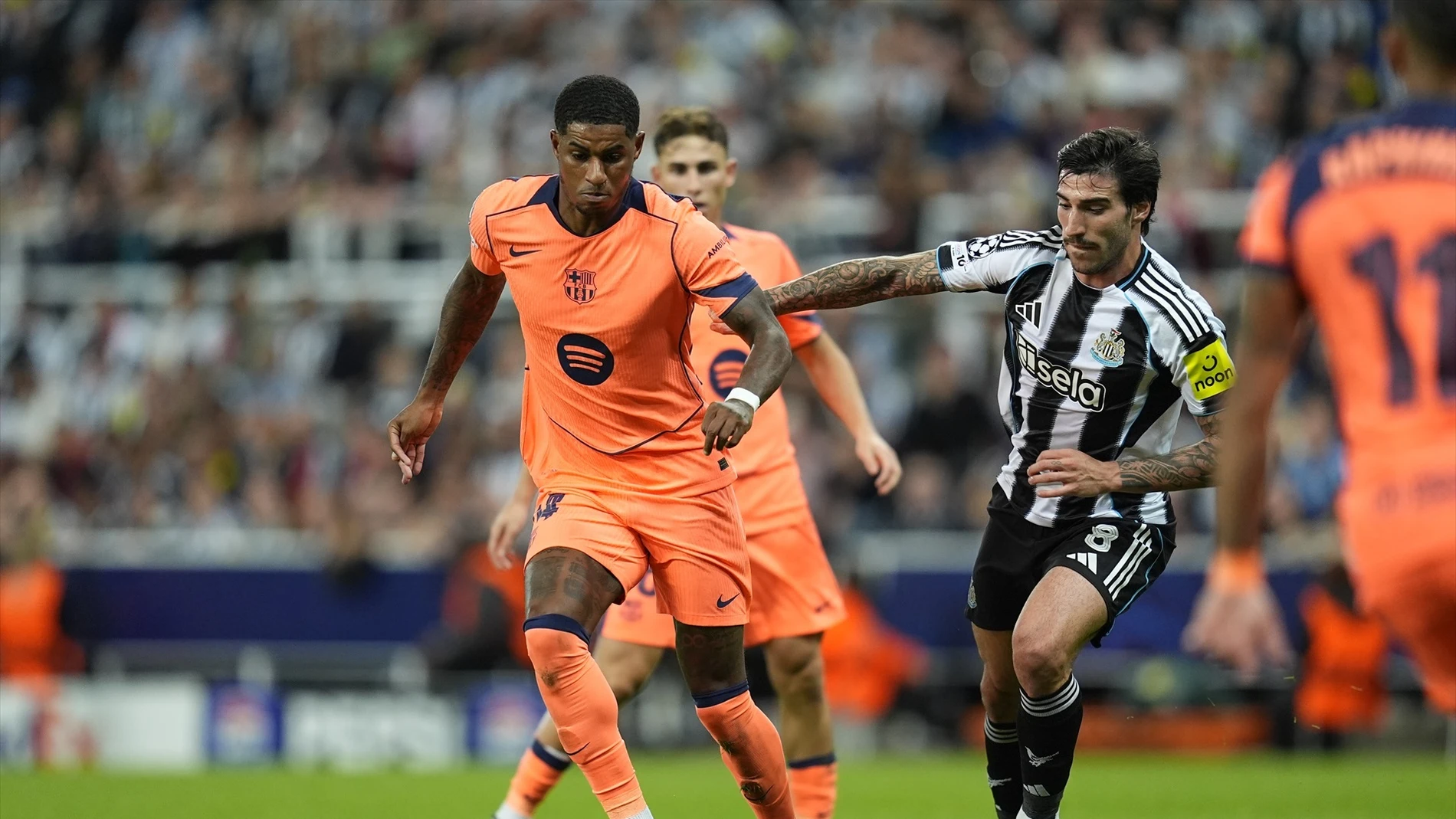 Rashford durante el Newcastle-Barça de la liguilla de Champions League 2025-2026 Rashford durante el Newcastle-Barça de la liguilla de Champions League 2025-2026