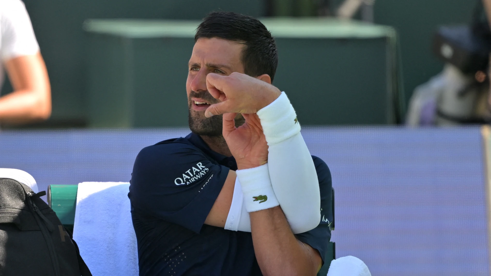 Novak Djokovic, en el partido ante Aleksandar Kovacevic Novak Djokovic, en el partido ante Aleksandar Kovacevic