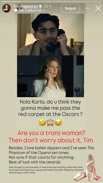 Karla Sofía Gascón vía Instagram Karla Sofía Gascón vía Instagram