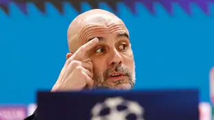 Guardiola en rueda de prensa en Madrid Guardiola en rueda de prensa en Madrid