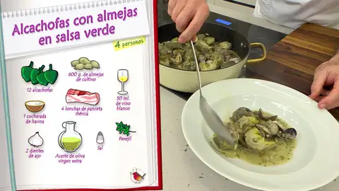 Ingredientes Alcachofas con almejas en salsa verde Ingredientes Alcachofas con almejas en salsa verde