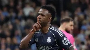 Vinícius manda callar al Etihad tras su gol de penalti Vinícius manda callar al Etihad tras su gol de penalti