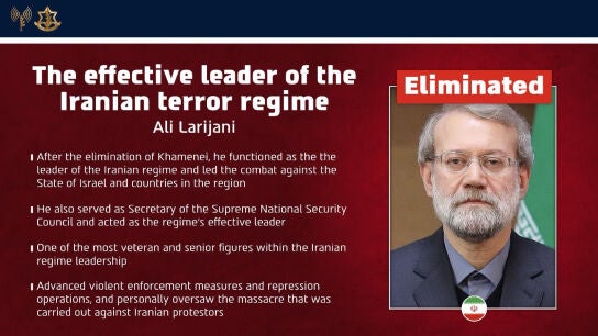 Una imagen de Ali Lariyani, secretario del Consejo Supremo de Seguridad iran&iacute;