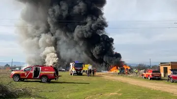 Incendio en La Bañeza, León. Incendio en La Bañeza, León.