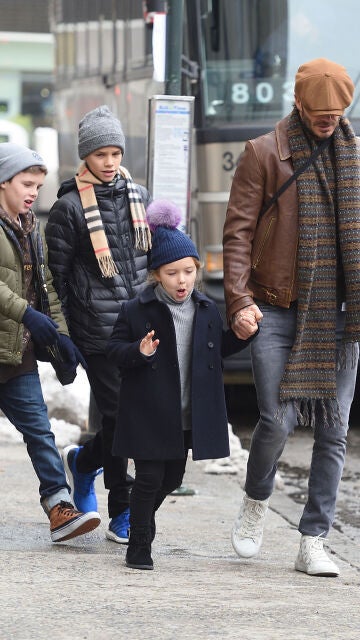 David Beckham con sus hijos