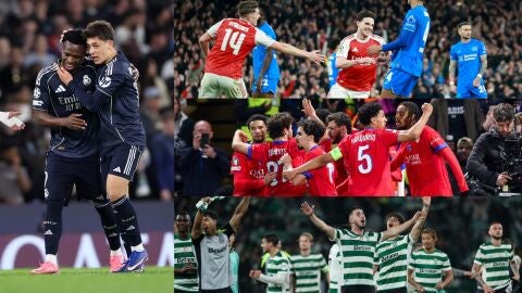 Real Madrid, PSG, Arsenal y Sporting de Portugal celebran el pase a cuartos