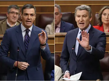 Rifirrafe entre Pedro Sánchez y Alberto Núñez Feijóo en el Congreso de los Diputados Rifirrafe entre Pedro Sánchez y Alberto Núñez Feijóo en el Congreso de los Diputados