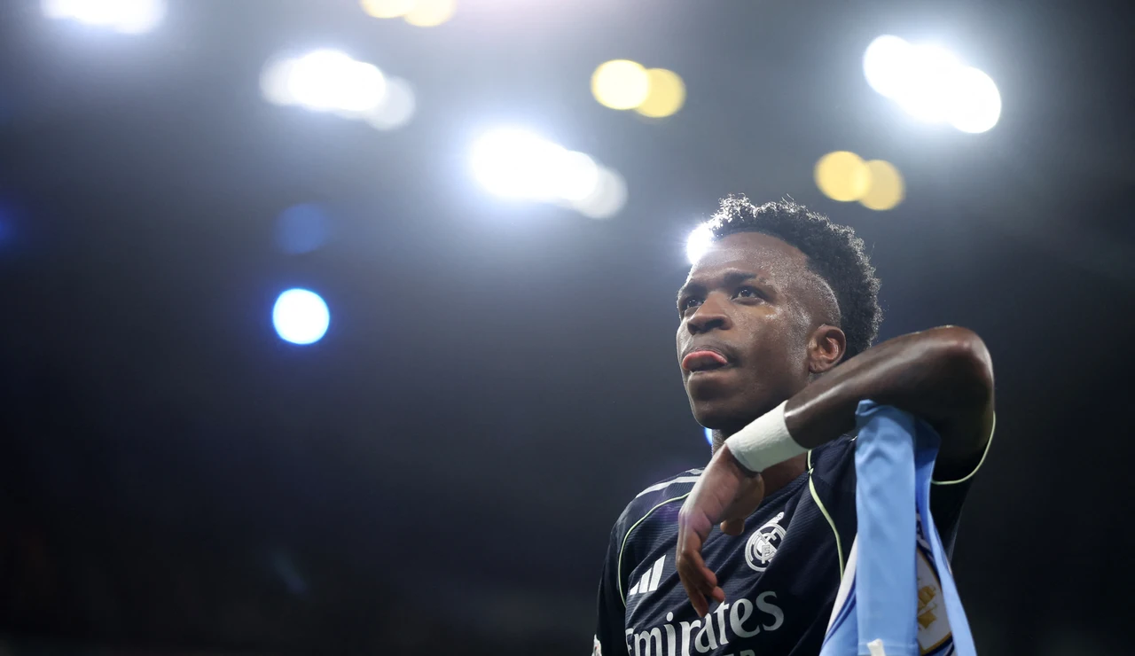 Vinícius Jr., tras su primer gol en Mánchester