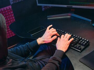 Imagen de un hombre frente al ordenador