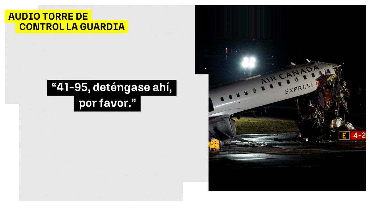 "Deténgase ahí, por favor. Alto": los audios de la torre de control en el accidente de avión en LaGuardia