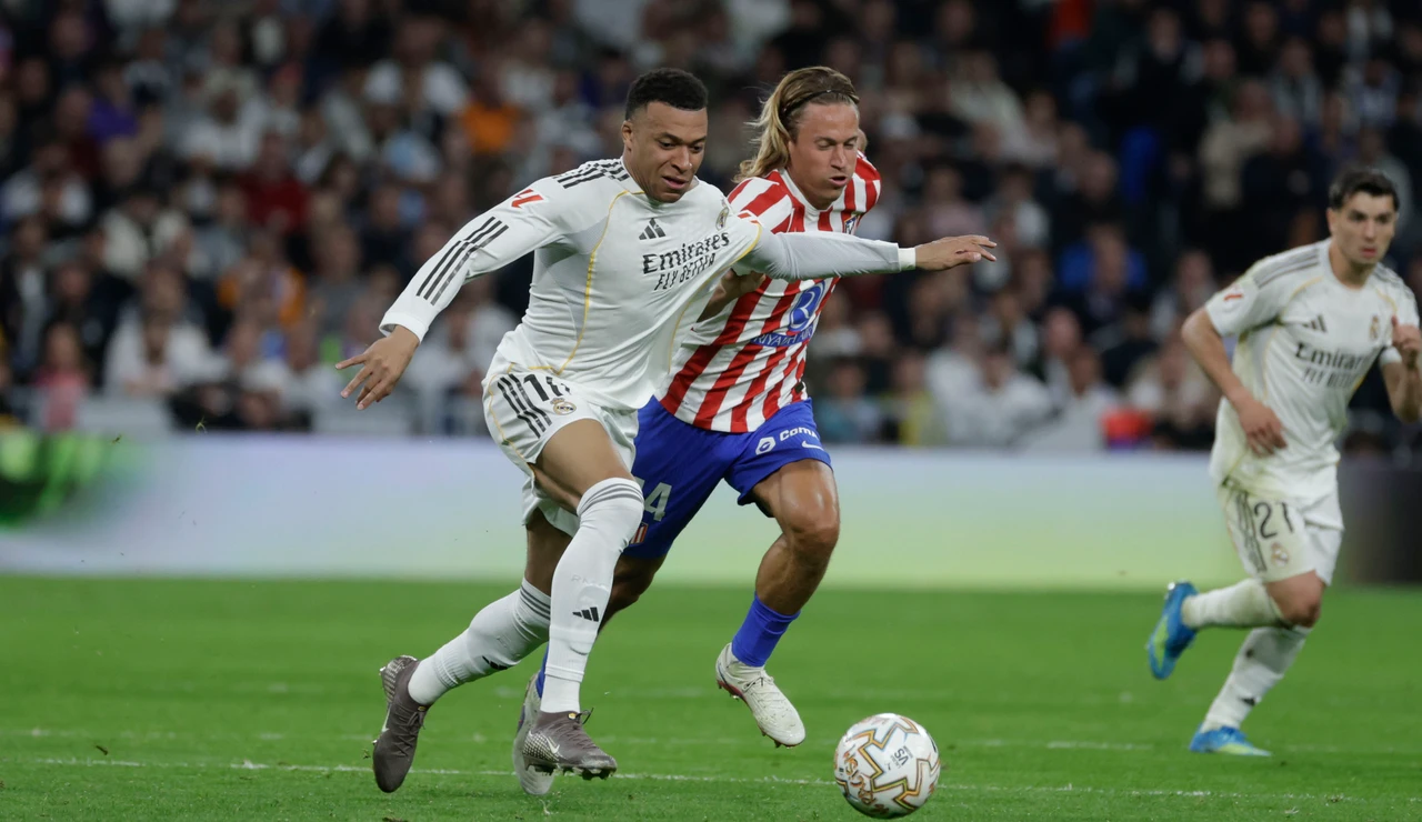 Mbappé durante el Real Madrid-Atlético