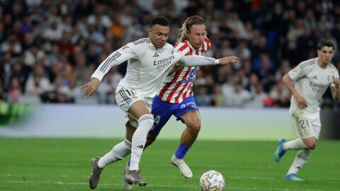 Mbapp&eacute; durante el Real Madrid-Atl&eacute;tico